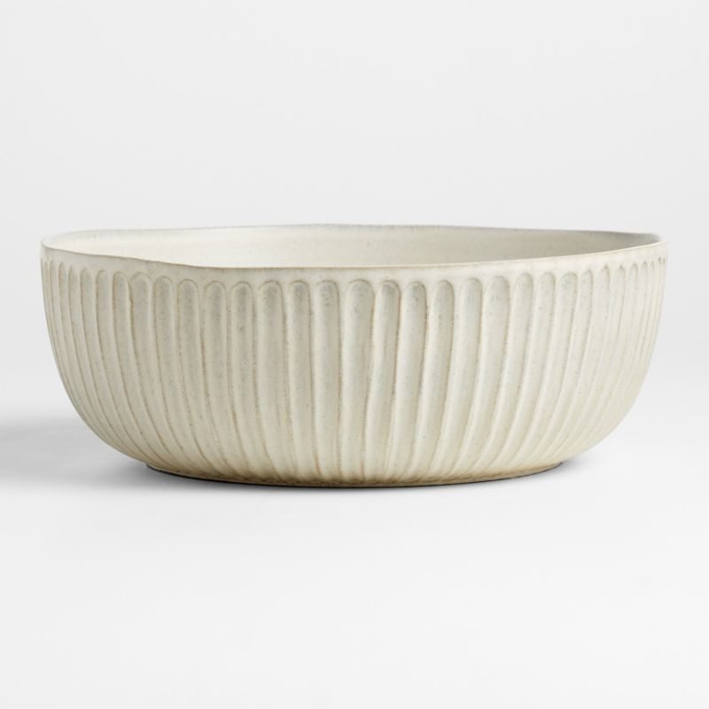 Carmel Ceramic Extra Large Serving Bowl with Ridge by Gaby Dalkin + Reviews | Crate & Barrel | Crate & Barrel