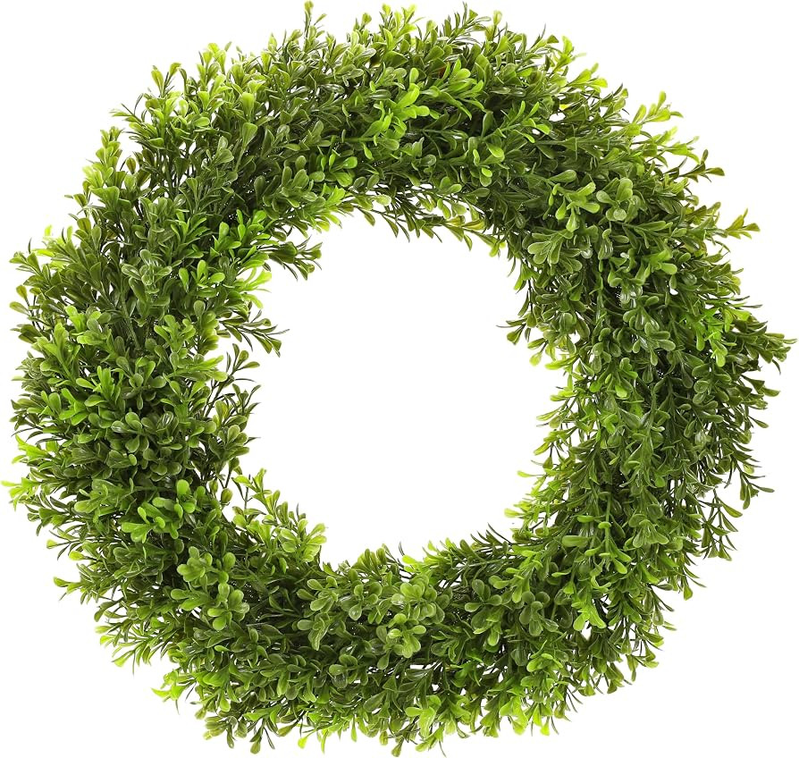 Boxwood Wreath Artificial Preserved Boxwood Wreath for Garden Front Door, The Green Boxwood Wreat... | Amazon (US)