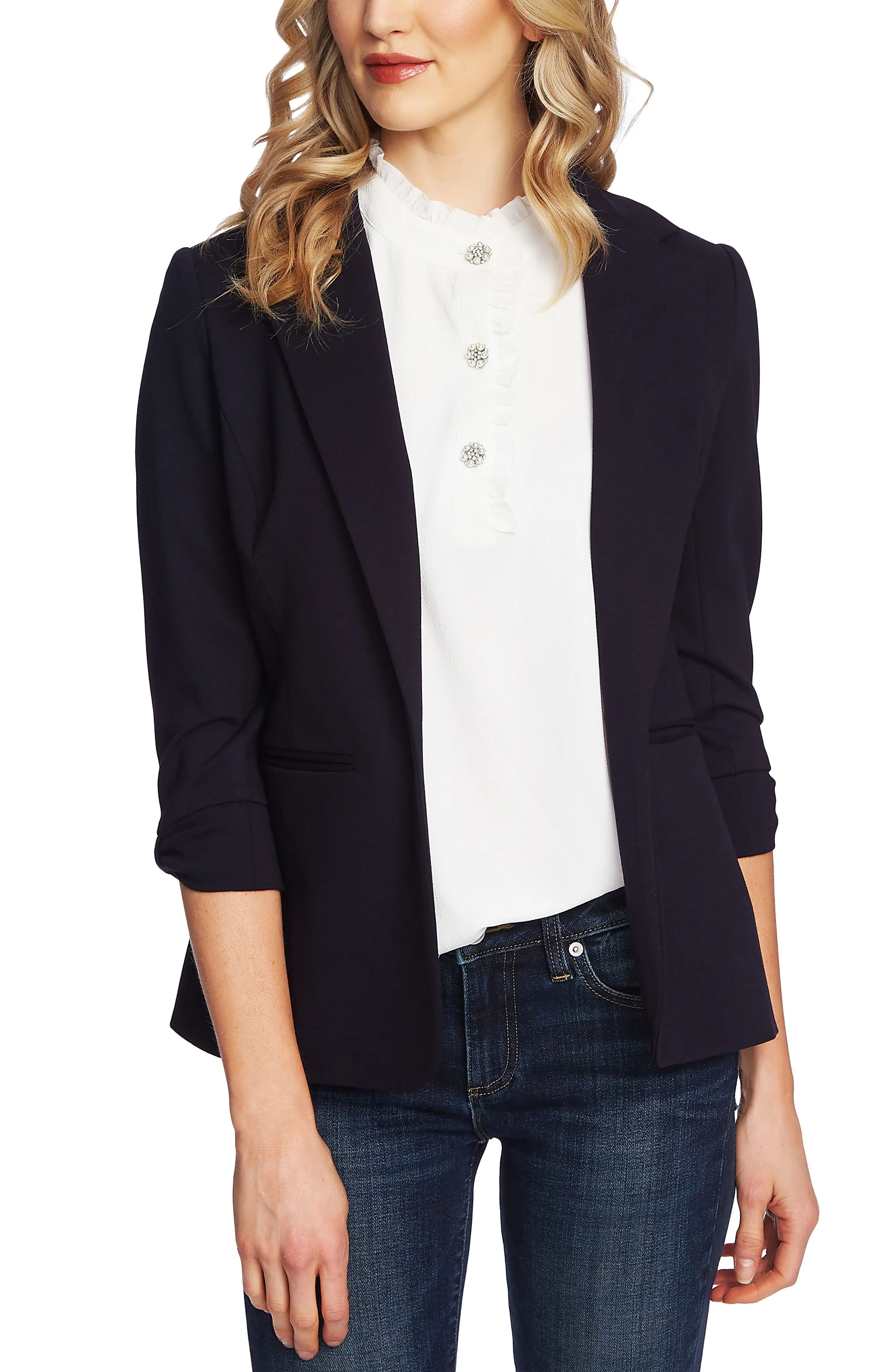 Women's Cece Knit Blazer, Size Medium - Blue | Nordstrom