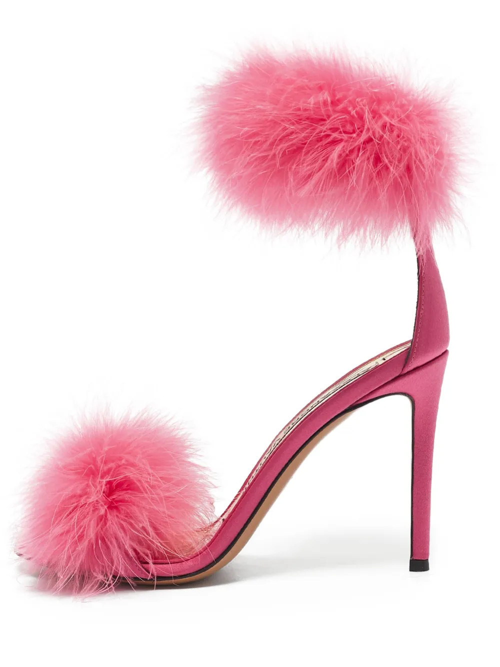 Alexandre Vauthier feather-embellished stiletto sandals - Pink | Farfetch Global