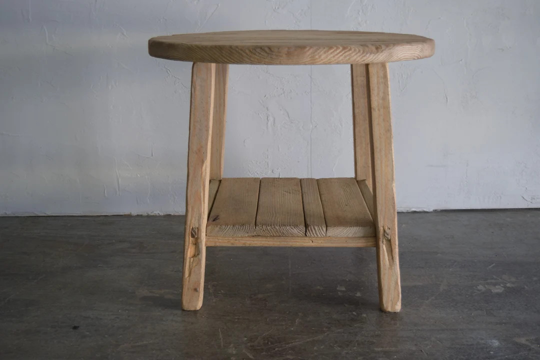 Made to Order: Unique Round Antique Style Table With Shelf - Etsy | Etsy (US)