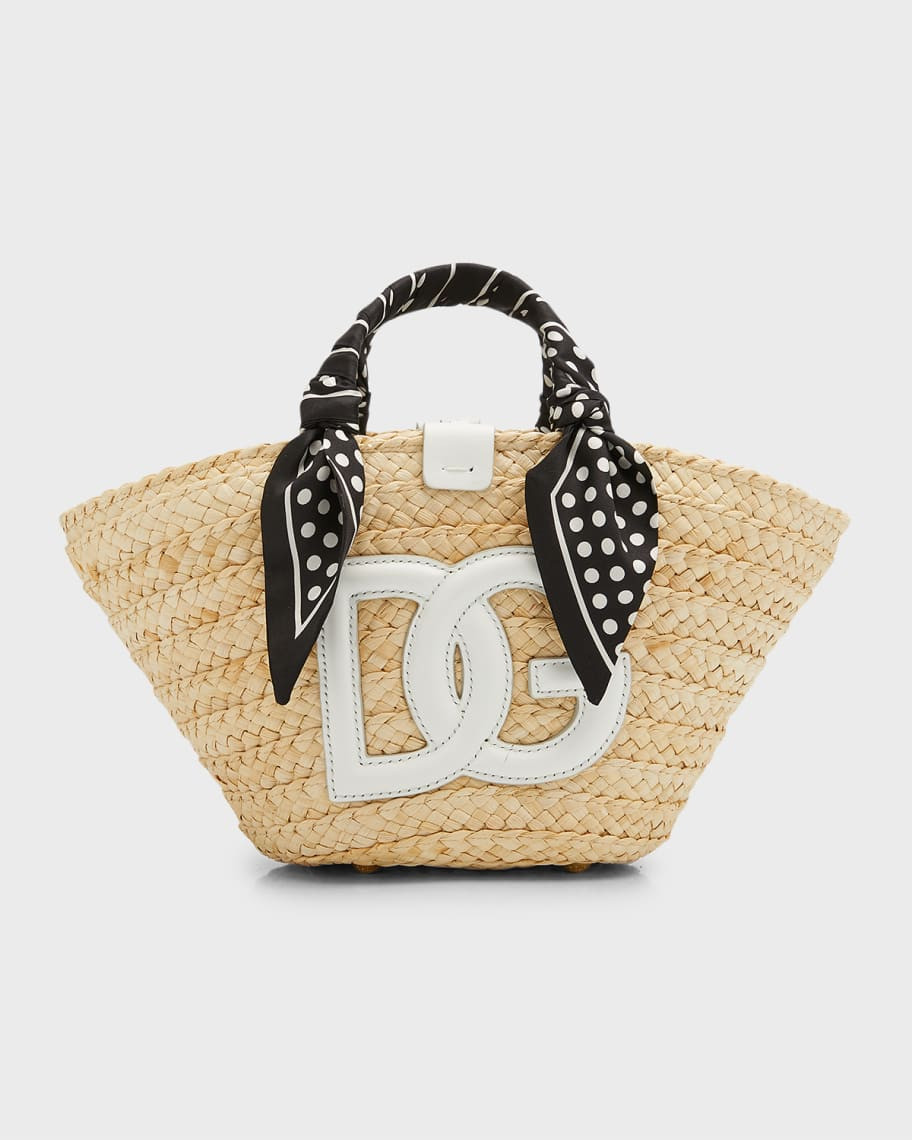 Dolce&Gabbana Kendra Scarf Straw Tote Bag | Neiman Marcus