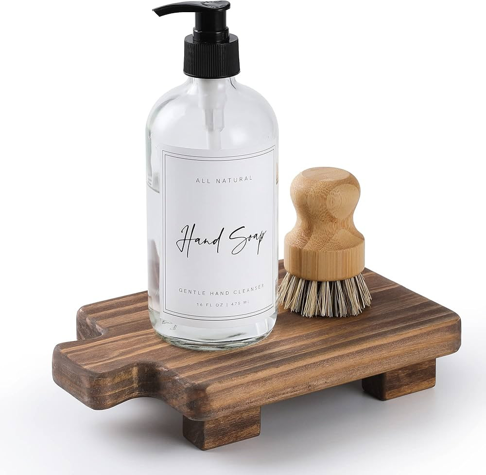 GRID FORTE Wood Pedestal Stand, Farmhouse Wood Riser, Display Stool for Bathroom Kitchen Sink, So... | Amazon (US)