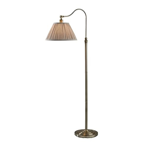 Adesso Floor Lamp, Antique Brass & Oatmeal, Pleated Shade, 63\u201d | Amazon (US)
