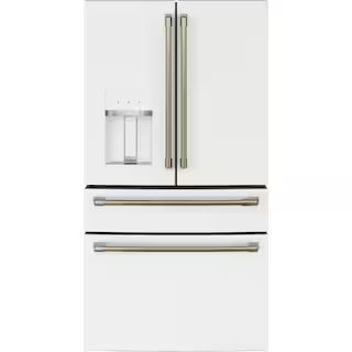 Cafe 22.3 cu. ft. Smart Four-Door French Door Refrigerator in Matte White, Counter Depth CXE22DP4... | The Home Depot