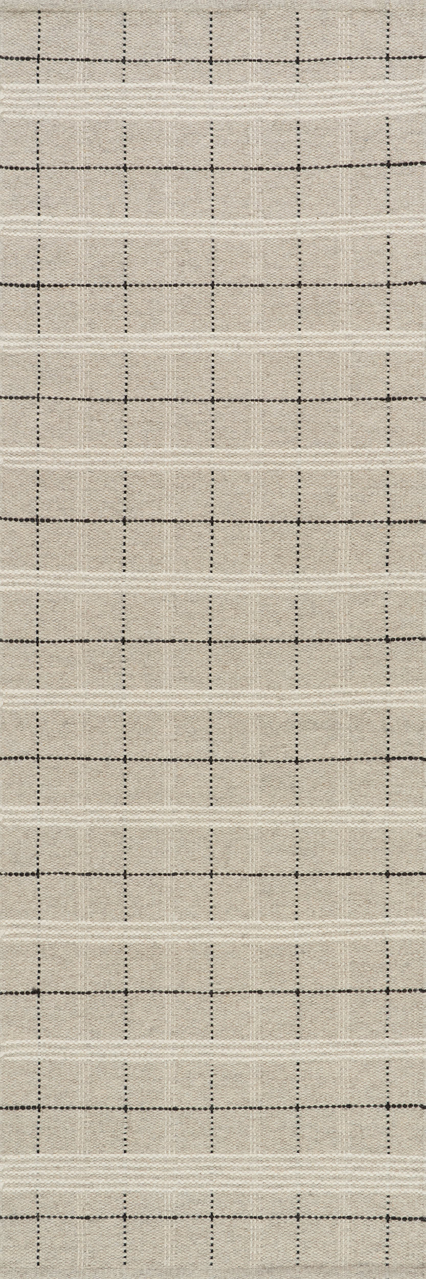 Grey Downing Plaid Wool by Nate Berkus 2' 6"" x 8' rug | Rugs USA