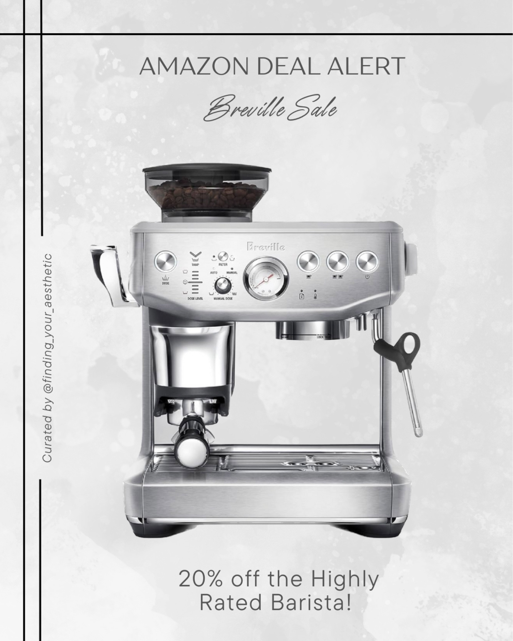 This Breville Barista espresso machine is on a limited time deal for 20% off...if you have been eyeing a Breville coffee machine you know they rarely go on sale...great opportunity to level up your coffee station! 

Kitchen appliances // espresso machine // coffee bar // coffee station // Amazon deals // Amazon kitchen // found it on Amazon

#LTKhome #LTKfamily #LTKsalealert