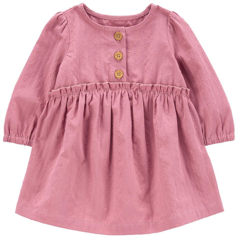 Long-Sleeve Dobby Dress | Carter's