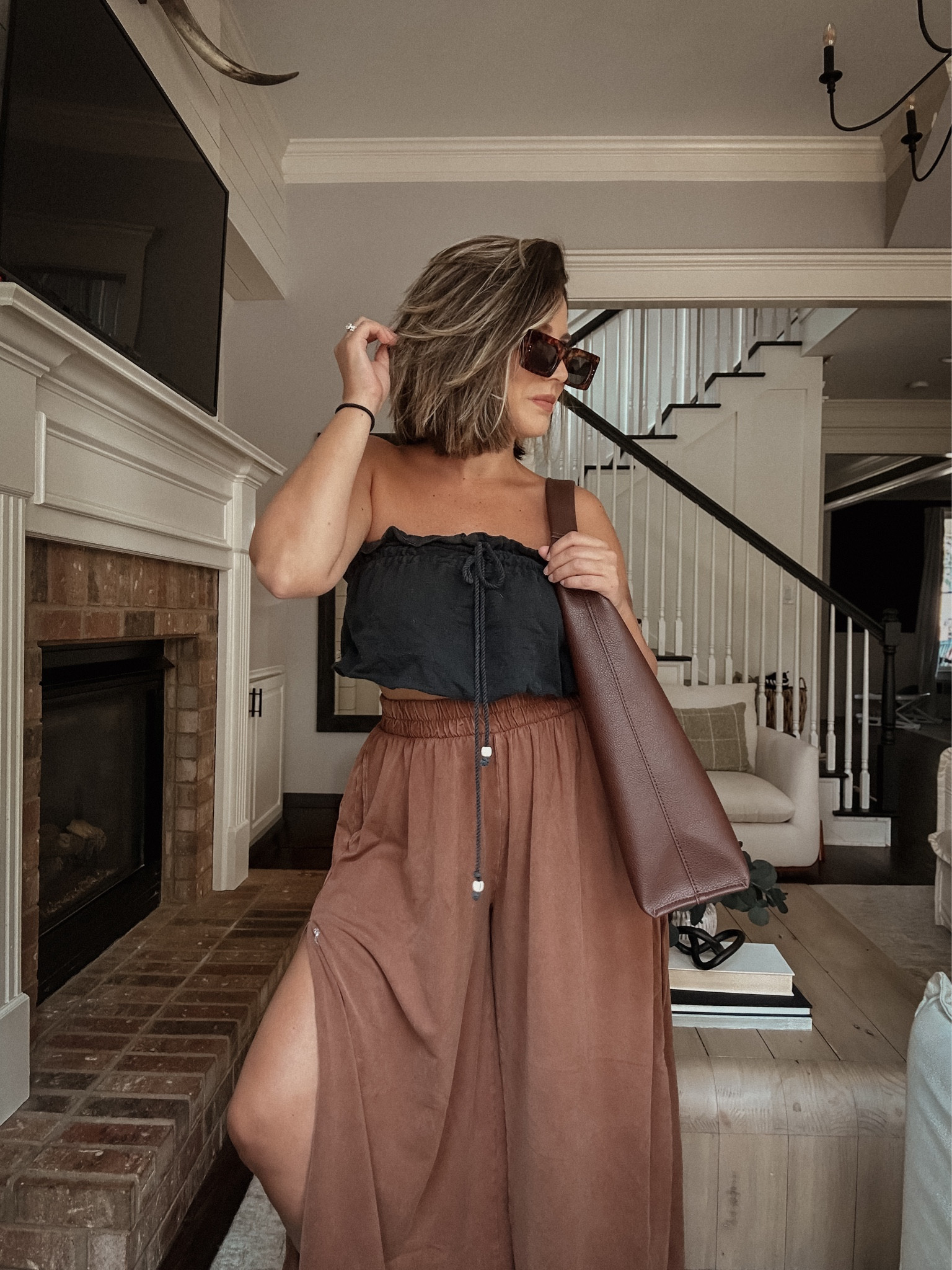 No joke- these are my favorite pants right now! So comfy and stretchy && obsessed with the slit 🕺😍 linked everything in my bio and stories 

#LTKSeasonal #LTKStyleTip #LTKSaleAlert