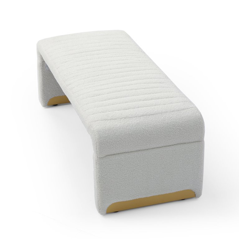 Ufurpie Modern Ottoman Bench,Upholstered Sherpa Fabric End of Bed Bench,U Shape Arch Design Shoe ... | Walmart (US)