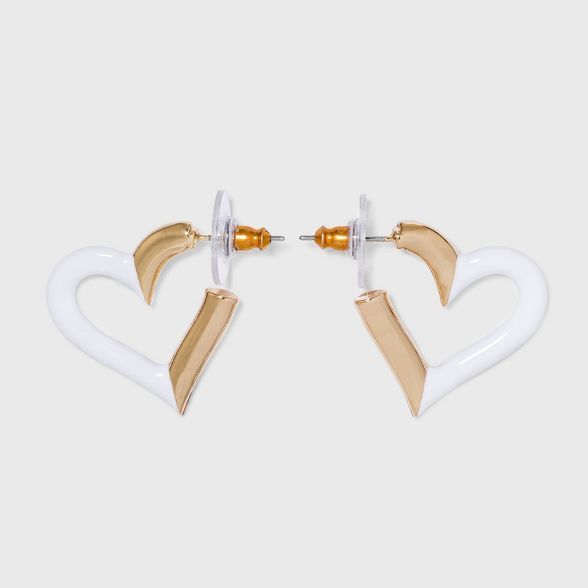 SUGARFIX by BaubleBar Enamel and Gold Heart Hoop Earrings | Target