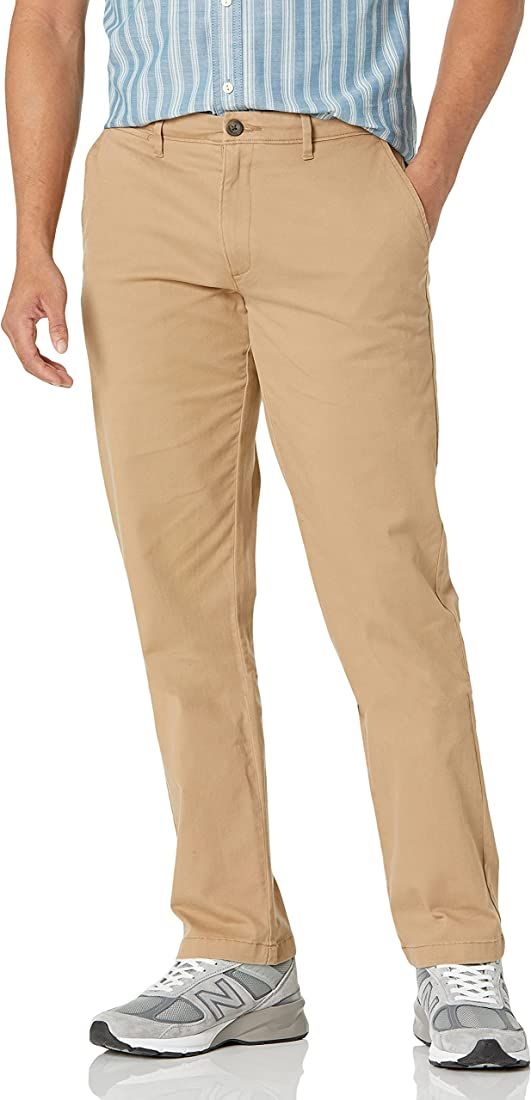 Amazon.com: Amazon Essentials Men's Straight-Fit Casual Stretch Khaki Pant, Black, 38W x 30L : Cl... | Amazon (US)