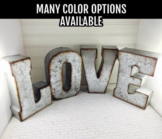 CLEARANCE/ Metal Letter A-Z/ Metal Letters/ 7 inch letter/You pick Metal Letter/Wedding Decor/Rus... | Etsy (US)