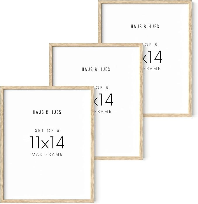 HAUS AND HUES Picture Frame, Beige Oak Wood, 11x14 inches, 3 Pack | Amazon (US)