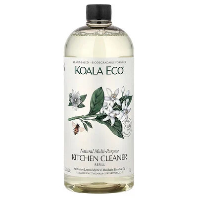 Koala Eco, Natural Multi-Purpose Kitchen Cleaner, Refill, Australian Lemon Myrtle & Mandarin Essential Oil, 33.8 fl oz (1 l) | iHerb
