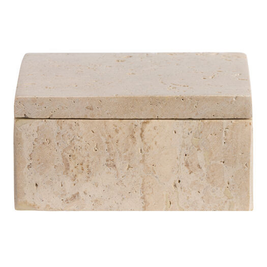Square Natural Travertine Trinket Box by World Market | World Market