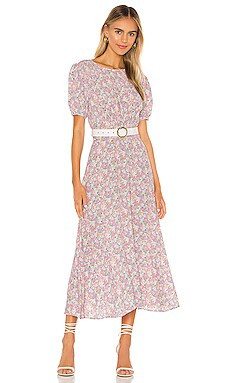 FAITHFULL THE BRAND Beline Midi Dress in Pink Vionette Floral from Revolve.com | Revolve Clothing (Global)