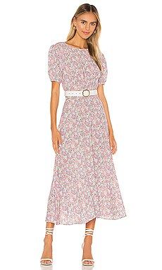 FAITHFULL THE BRAND Beline Midi Dress in Pink Vionette Floral from Revolve.com | Revolve Clothing (Global)