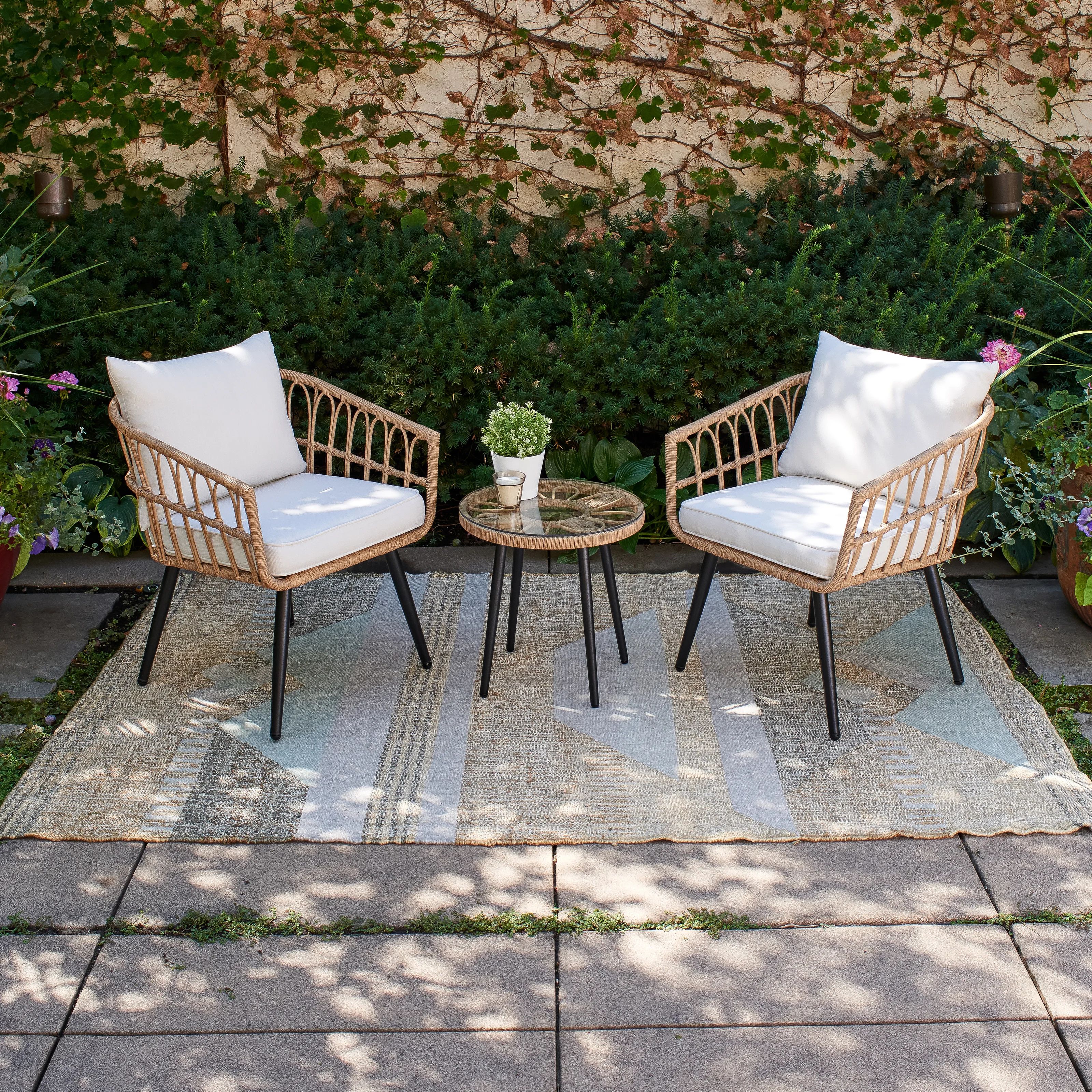 Byron 3 Piece Rattan Seating Group with Cushions | Wayfair North America