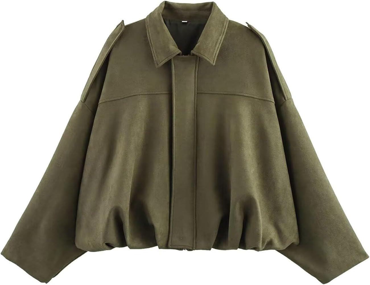 Wildlederjacke Damen Kurz : Oversized Bomberjacke aus weichem Kunstwildleder mit Fleece-Futter, S... | Amazon (DE)
