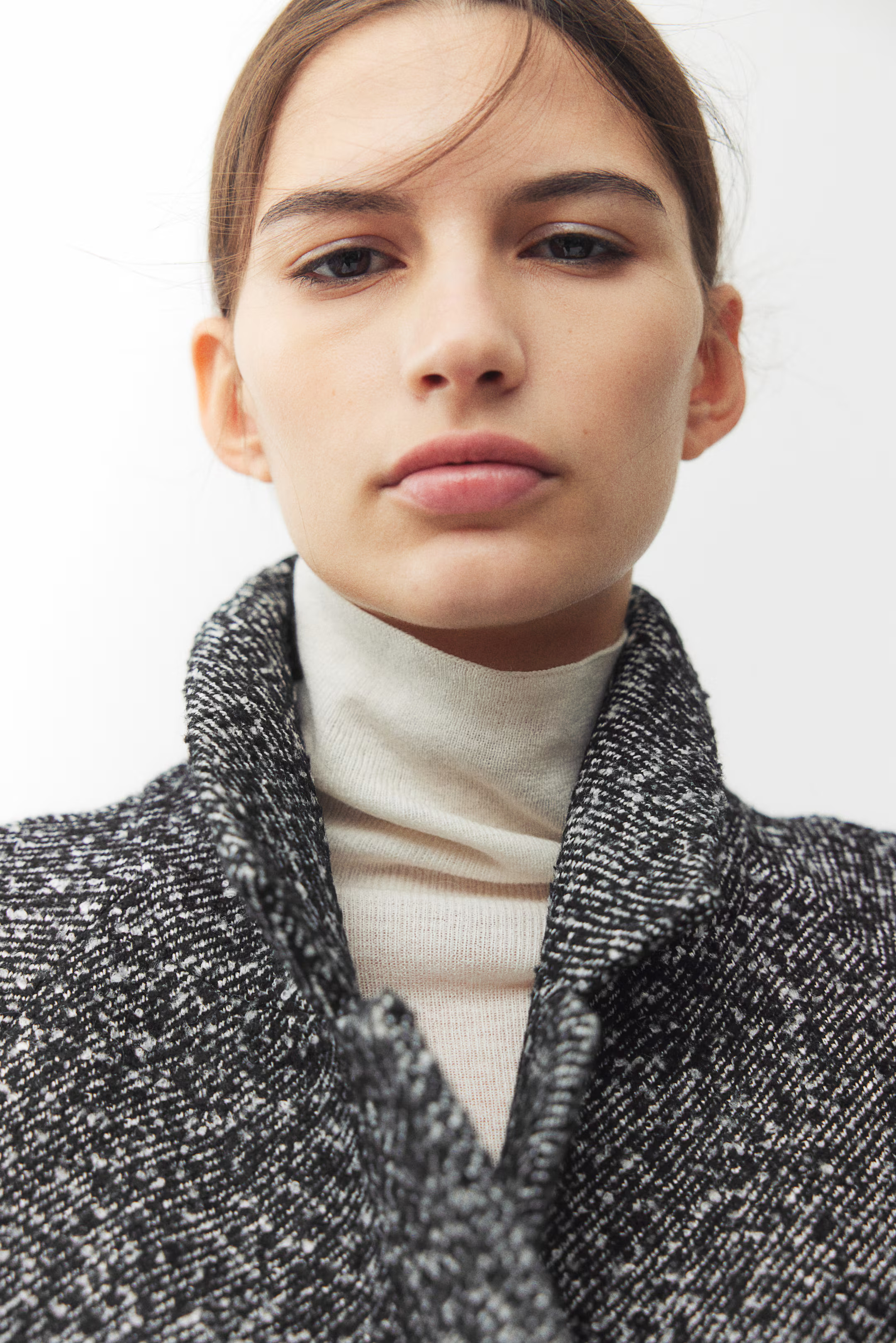 Double-breasted Coat - Black melange - Ladies | H&M US | H&M (US + CA)
