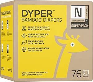DYPER Bamboo Baby Diapers Size Newborn | Natural Honest Ingredients | Cloth Alternative | Day & O... | Amazon (US)