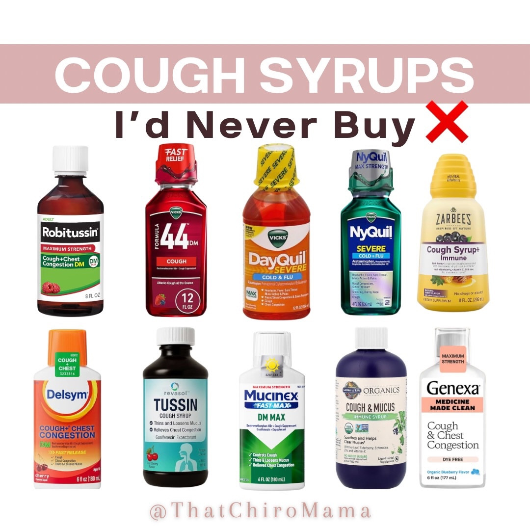 ‼️Comment below “COUGH” for a full list of cleaner cough syrup options⤵️⤵️⤵️

Most conventional cough syrups aren’t actually helping you heal — they’re just shutting symptoms up while loading your body with junk.

What to avoid👇

❌ Codeine-Opioid narcotic. Can cause addiction, drowsiness, breathing problems. Super dangerous for kids and older adults.
❌Artificial dyes (Red 40, Yellow 6) → linked to inflammation & hyperactivity
❌ High-fructose corn syrup or sugar → feeds inflammation & weakens immune response
❌ Alcohol → dries out tissues & suppresses immune function
❌ Dextromethorphan / antihistamines → may suppress cough reflex without addressing the cause, plus dizziness & grogginess
❌ “Proprietary blends” → aka won’t tell you how much of anything is in here

Your body is coughing for a reason — irritation, mucus, inflammation, nervous system stress. Silencing it doesn’t equal healing

✅holistic approaches for coughs & respiratory support 👇

-Chiropractic care – supports nervous system & lung function, improves breathing mechanics

-Red light therapy – reduces inflammation, supports immune response

-Steam inhalation – loosens mucus, soothes airways

-Herbal support (ginger, licorice root, thyme) – natural cough relief

-Hydration & rest – thins mucus and speeds recovery

🎉Comment below “COUGH” for a full list of cleaner options⤵️⤵️⤵️
.
.
.
#toxinfree #toxinfreeliving #cough #feelbetter #naturalremedies