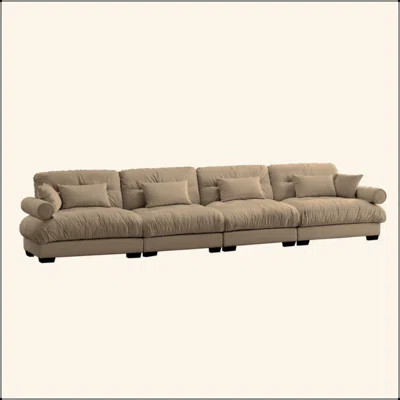 Super Comfort Oversized Modular Velvet Sectional Sofa Couch With Movable Ottoman,Corner Sectional With Bolstered Armrests, Deep Seat Cloud Couch, Conv | Wayfair North America