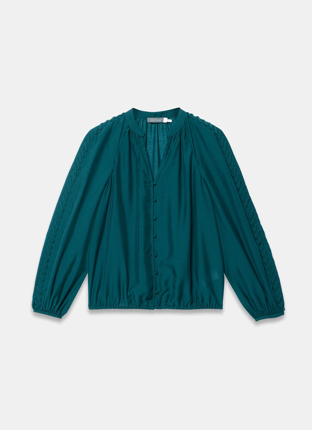 Teal Whipstitch Detail Blouse | Mint Velvet