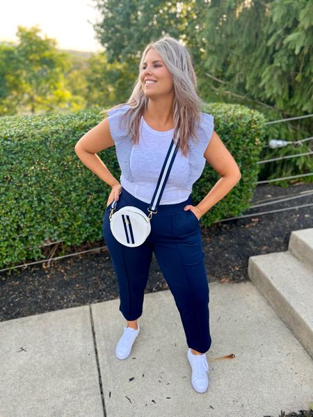 ✨SIZING•PRODUCT INFO✨
⏺ White & Blue Ruffle Tee - Med - TTS -Walmart 
⏺ Nautical Striped Round Crossbody Bag - 3 colors - Walmart 
⏺ Center Seam Stretch Comfortable Workwear Pants - XL - TTS - Walmart 
⏺ White Tennis Shoes 

📍Say hi on YouTube•Tiktok•Instagram ✨Jen the Realfluencer✨ for all things midsize-curvy fashion!

👋🏼 Thanks for stopping by, I’m excited we get to shop together!

🛍 🛒 HAPPY SHOPPING! 🤩

#walmart #walmartfinds #walmartfind #walmartfall #founditatwalmart #walmart style #walmartfashion #walmartoutfit #walmartlook  #workwear #work #outfit #workwearoutfit #workwearstyle #workwearfashion #workwearinspo #workoutfit #workstyle #workoutfitinspo #workoutfitinspiration #worklook #workfashion #officelook #office #officeoutfit #officeoutfitinspo #officeoutfitinspiration #officestyle #workstyle #workfashion #officefashion #inspo #inspiration #slacks #trousers #professional #professionalstyle #professionaloutfit #professionaloutfitinspo #professionaloutfitinspiration #professionalfashion #professionallook #dresspants #teacher #teacheroutfit #teacheroutfits #teacherlooks #teacherstyle #preppy #preppystyle #prep #preppyfashion #preppylook #preppyoutfit #preppyoutfitinspo #preppyoutfitinspiration #sneakersfashion #sneakerfashion #sneakersoutfit #tennis #shoes #tennisshoes #sneakerslook #sneakeroutfit #sneakerlook #sneakerslook #sneakersstyle #sneakerstyle #sneaker #sneakers #outfit #inspo #sneakersinspo #sneakerinspo #sneakerinspiration #sneakersinspiration 
#under20 #under30 #under40 #under50 #under60 #under75 #under100 #affordable #budget #inexpensive #budgetfashion #affordablefashion #budgetstyle #affordablestyle #curvy #midsize #size14 #size16 #size12 #curve #curves #withcurves #medium #large #extralarge #xl  

#LTKworkwear #LTKunder50 #LTKstyletip
