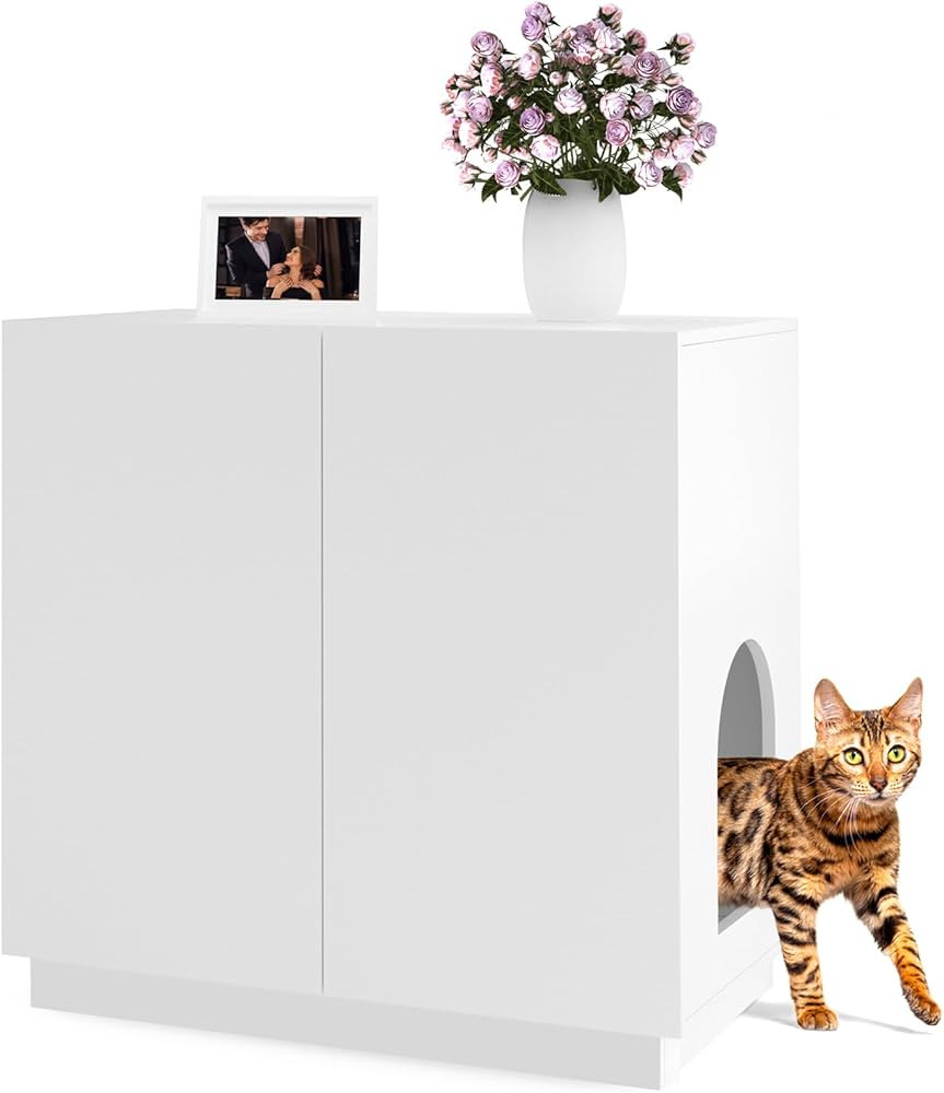 Litter Box Enclosure, Large Litter Box Furniture, Modern Cat Litter Box Enclosure Furniture with ... | Amazon (US)