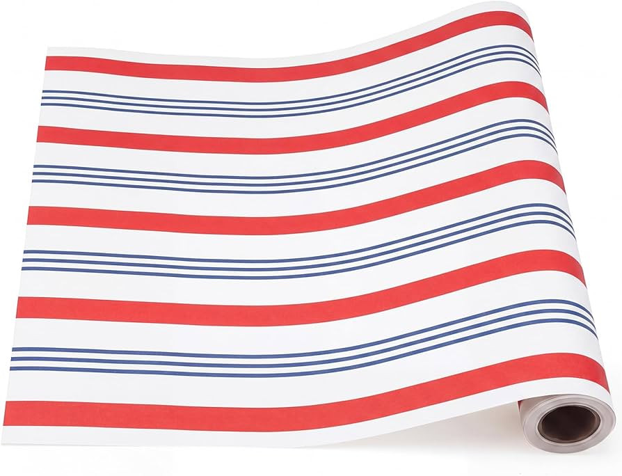 Moukeren Patriotic Striped Paper Table Runner Roll, 25" x 16" 250th Anniversary Decorations 4th o... | Amazon (US)