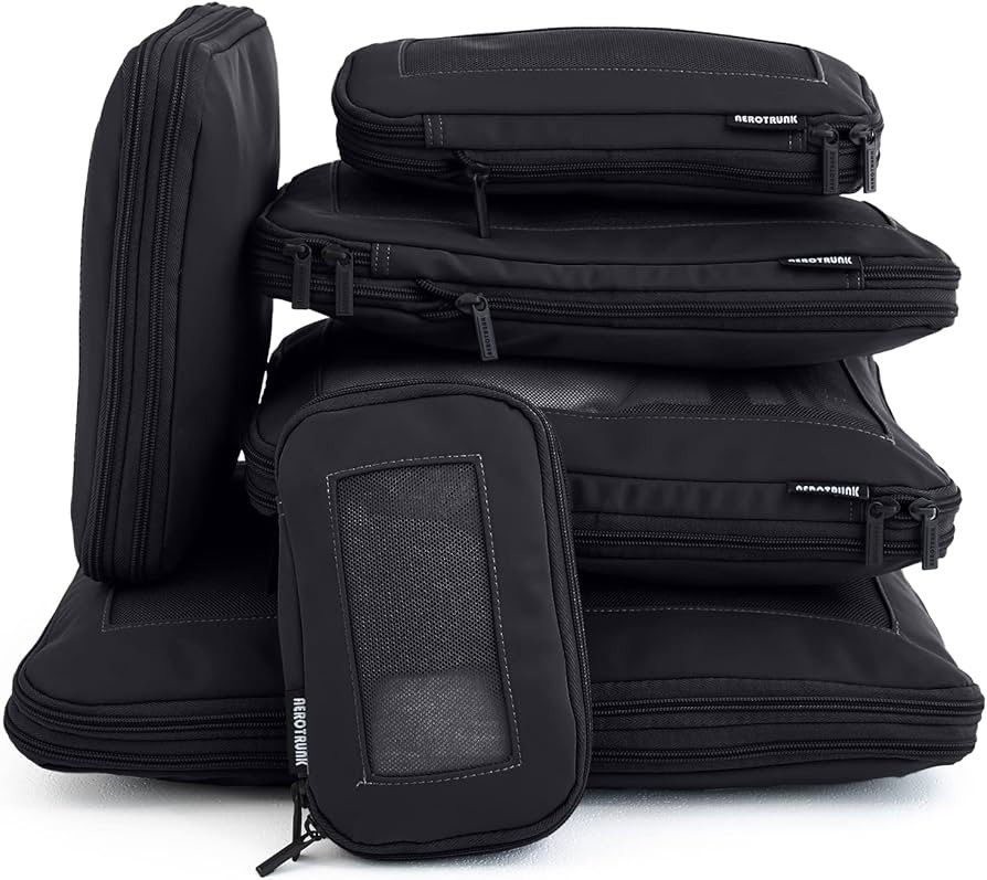 Amazon.com: Aerotrunk Compression Packing Cubes for Suitcases - Double Zipper Compression Luggage... | Amazon (US)