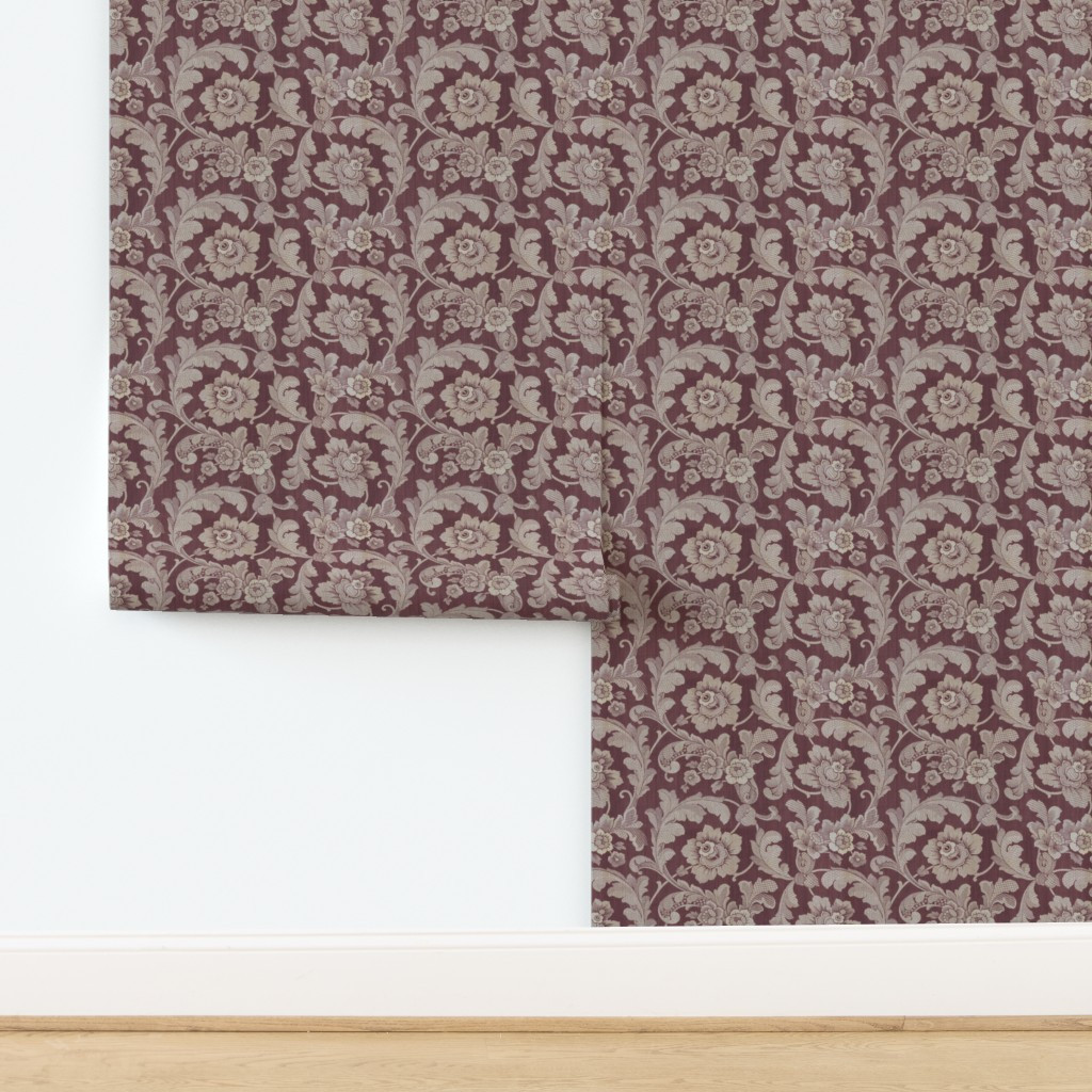 1800 Vintage British Regency Floral - Original Colors - Textured Wallpaper | Spoonflower | Spoonflower
