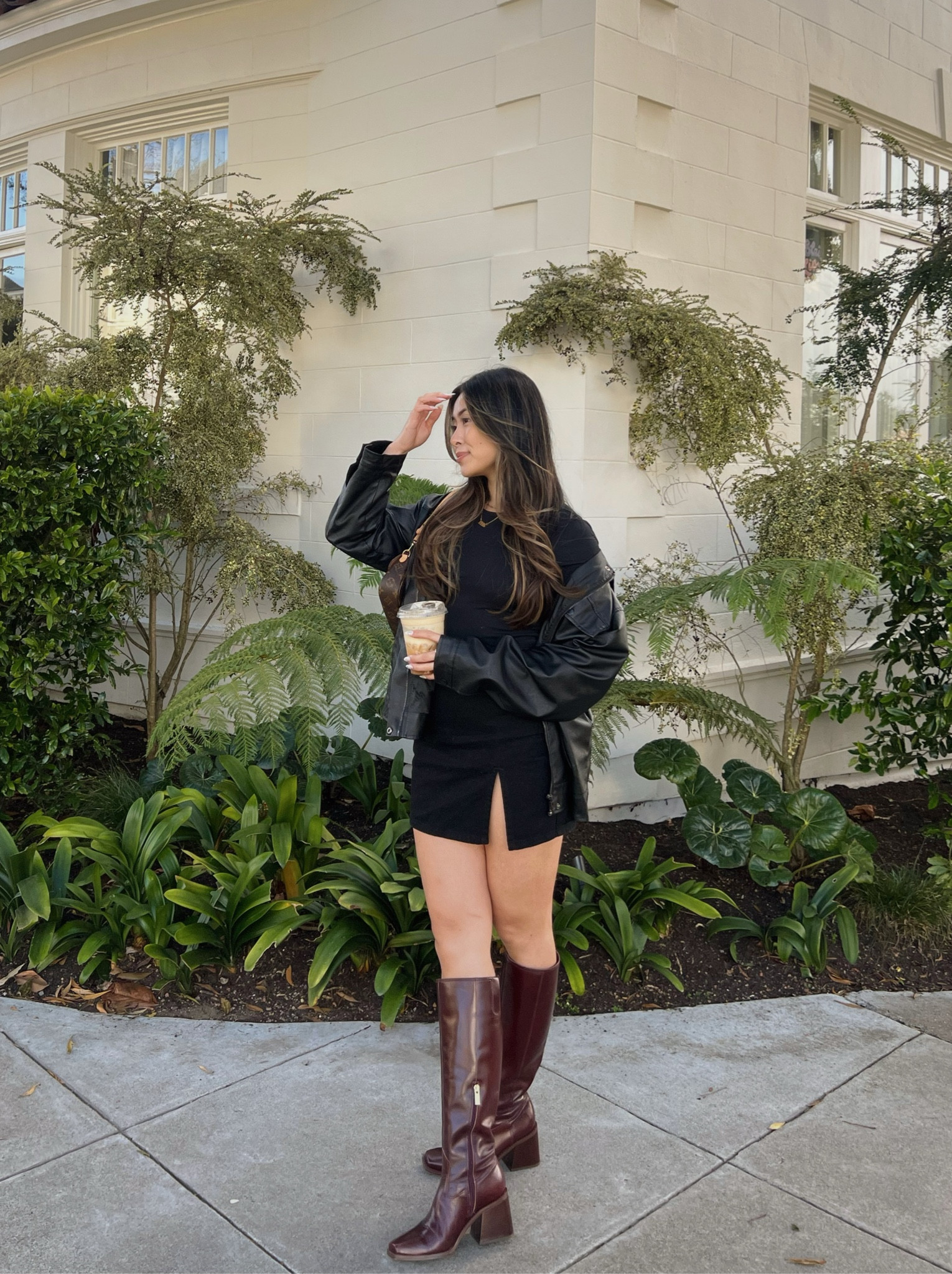a recent fall outfit 🫶🏻 I’ve been loving knee high boots, they truly elevate any casual outfit! the color is perfect for the holidays!

had to size up .5 in the boots since they run a little tight!  

#LTKshoecrush #LTKSeasonal #LTKGiftGuide