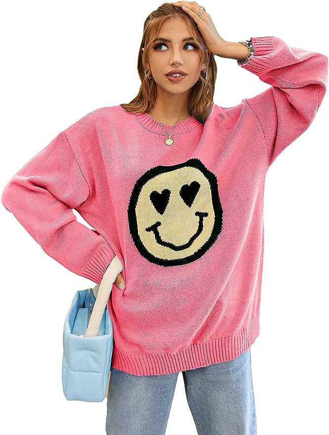 Eteviolet Womens Y2K Sweater Kawaii Vintage Long Sleeve Knit Oversized Pullover Jumper Cute Sweat... | Amazon (US)