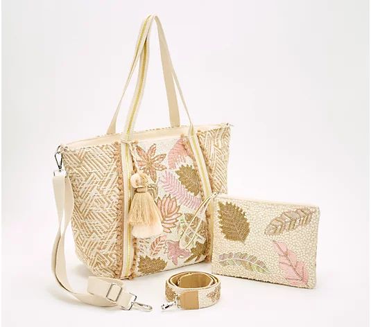 America & Beyond Embellished Tote with Accessories - QVC.com | QVC