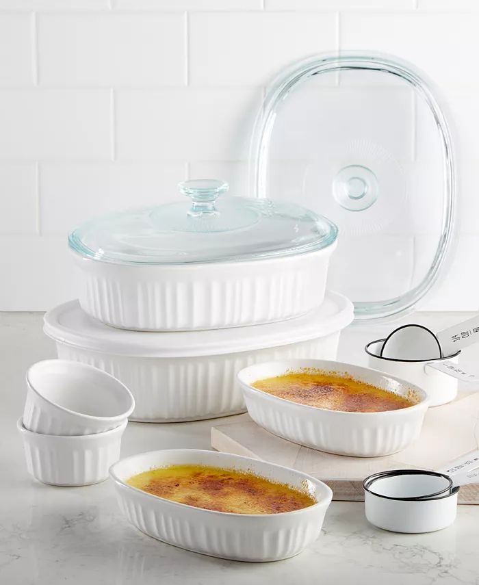 Corningware French White 10 Piece Bakeware Set, Created for Macy's - Macy's | Macy's