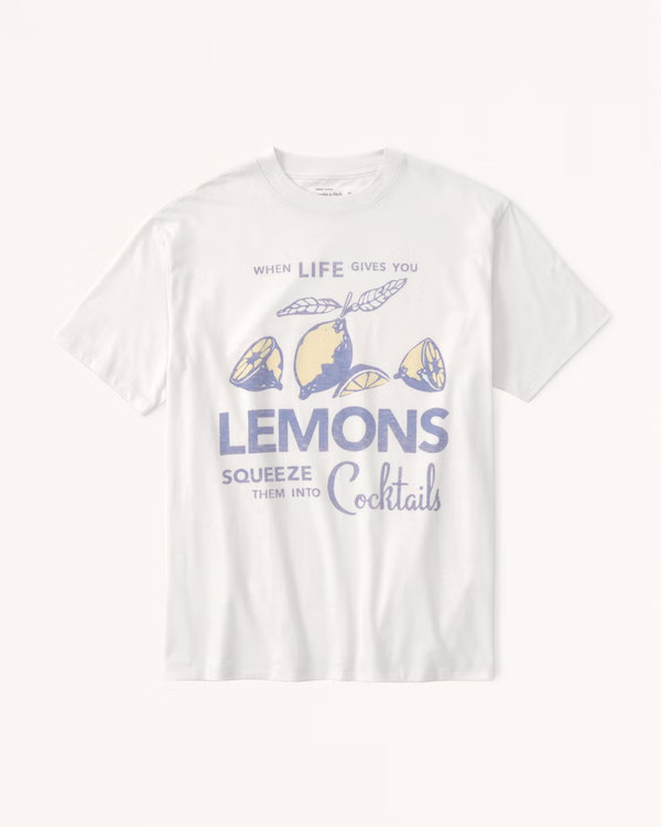 Women's Oversized Boyfriend Graphic Tee | Women's Tops | Abercrombie.com | Abercrombie & Fitch (US)