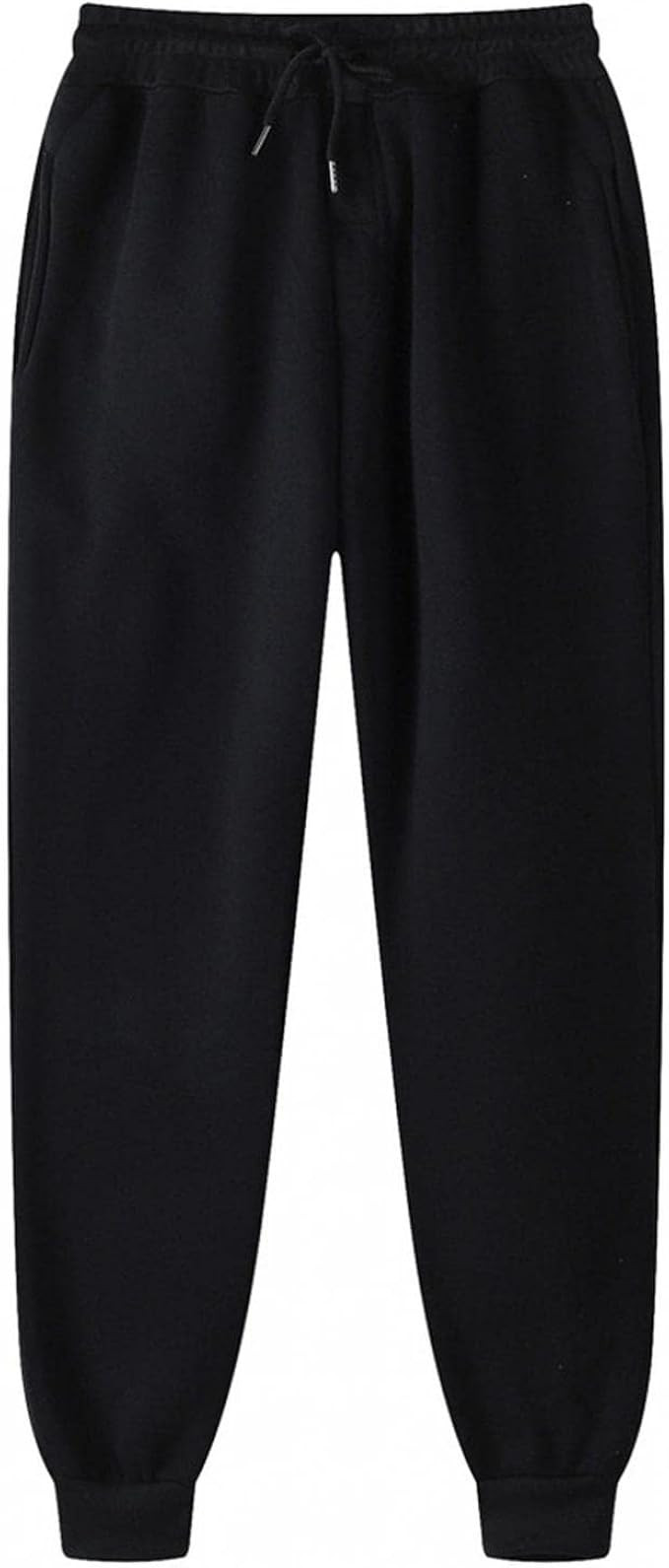Unisex Cinch Bottom Sweatpants Thicken Warm Hip-hop Trousers with Pockets Solid Color Drawstring ... | Amazon (US)