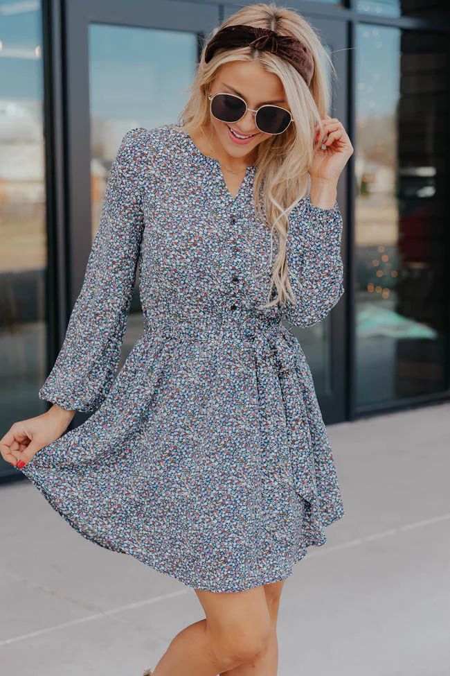 Spend Eternity With You Floral Blue Dress FINAL SALE | The Pink Lily Boutique
