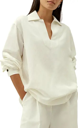 Oversized Silk-Linen Blend Shirt | Nordstrom