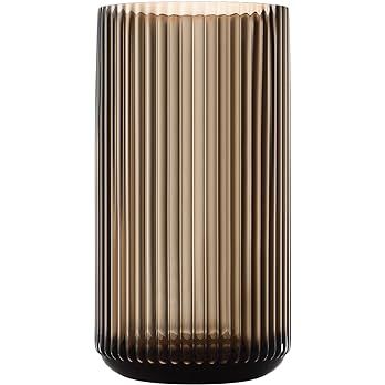 Dinyeo Large Cylinder Ribbed Brown Glass Flower Vase for Farmhouse Dining Table Centerpieces Deco... | Amazon (US)