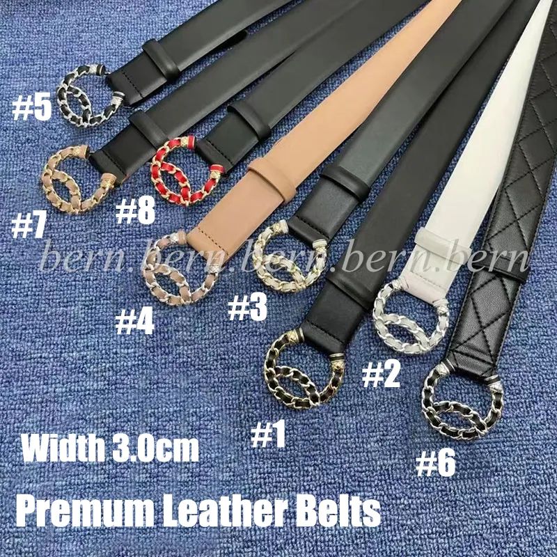 Premium Leather Chain Buckle Women's Belt Fashion Width 3.0cm Belts with Gift Box | DHGate