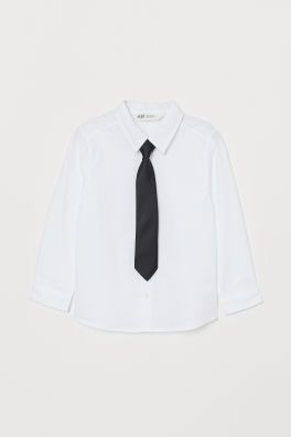 Shirt with Tie/Bow Tie | H&M (US)