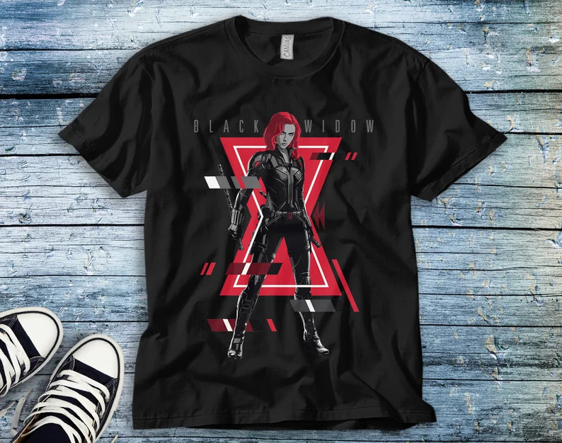 Marvel Black Widow Logo Glitch Portrait T-Shirt, Marvel Avengers Shirt, Disneyland Trip Gift Shir... | Etsy (US)