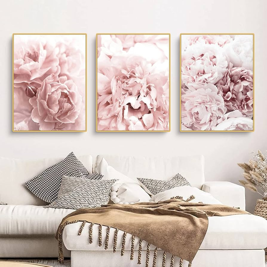 Trayosin 3er Set Poster Set Rosa Blume, Bilder Wohnzimmer Deko Schlafzimmer, Moderne Leinwandbild... | Amazon (DE)