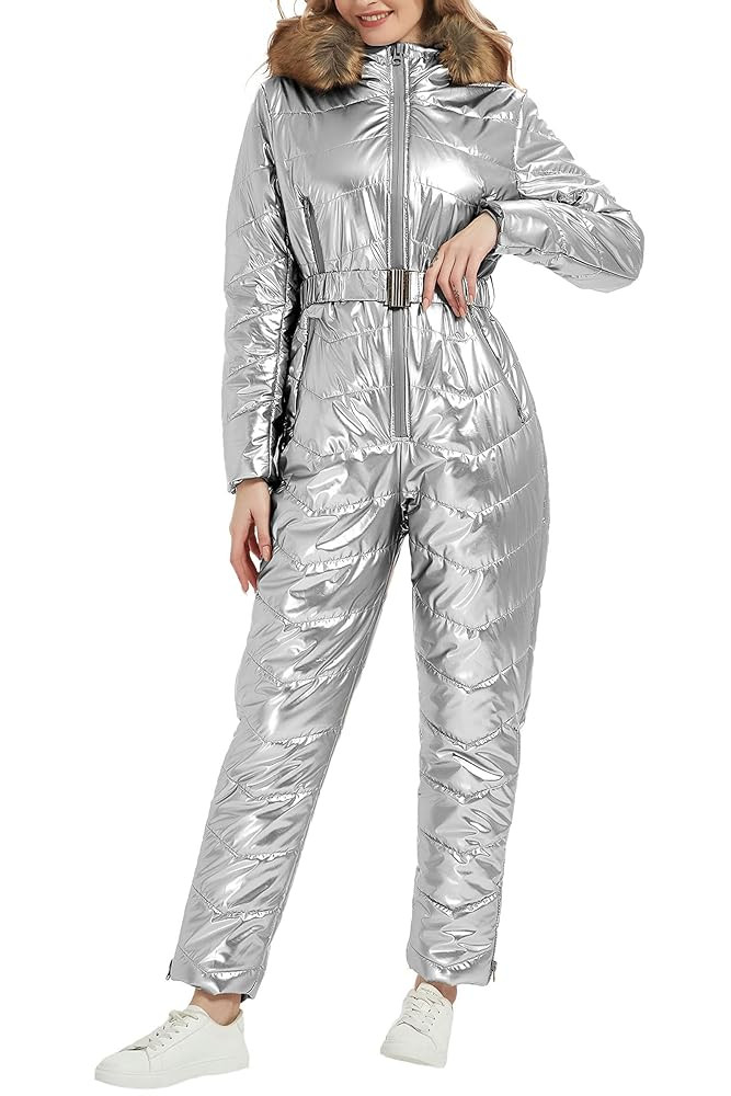 RISISSIDA Women Ski Suit Jumpsuit, Winter Onesies Outdoor Sports Waterproof Snowsuit One Piece wi... | Amazon (US)