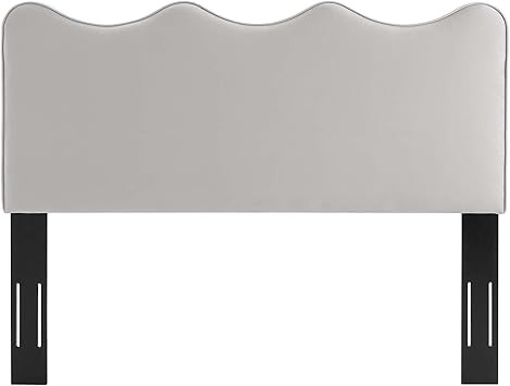 Modway Athena Performance Velvet Headboard, Full/Queen, Light Gray | Amazon (US)