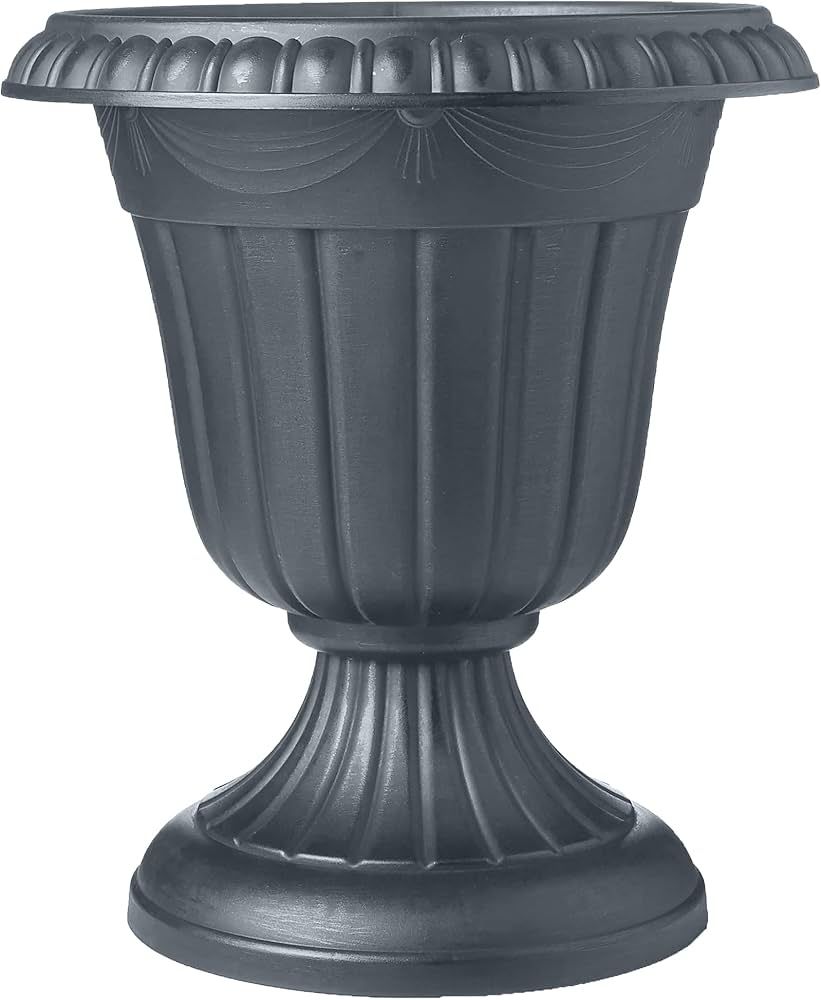 Arcadia Garden Products PL00GY Classic Traditional Plastic Urn Planter Indoor/Outdoor, 16" x 18",... | Amazon (US)